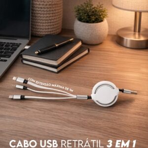 Cabo USB Retrátil 3 em 1 - 1907304