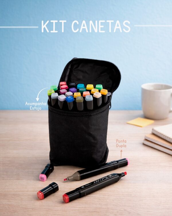 Kit Canetas Marcadoras Pontas Duplas 24 Cores – 08329-2414