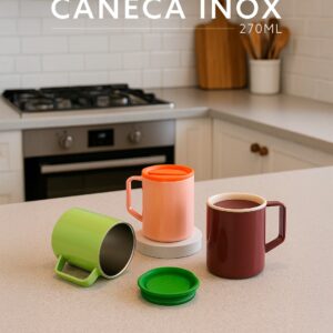 Caneca Inox Parede Dupla 270ml - P@1886910